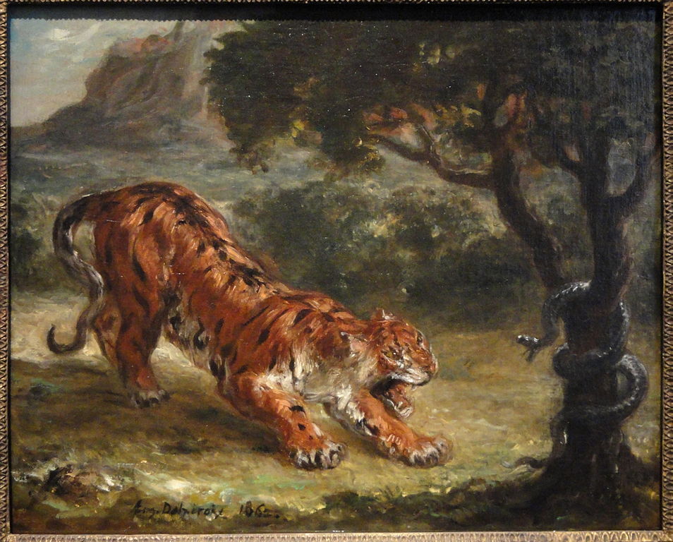 Photo:  Tiger_and_Snake_by_Eugene_Delacroix,_1862